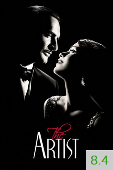 Poster for The Artist with an average rating of 8.4.