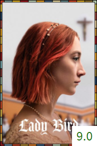Poster for Lady Bird with an average rating of 9.0.