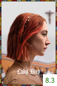 Poster for Lady Bird with an average rating of 8.3.