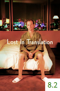 Poster for Lost in Translation with an average rating of 8.2.