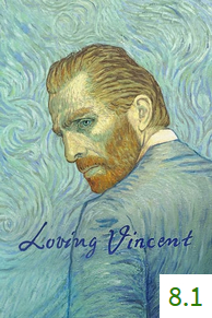 Poster for Loving Vincent with an average rating of 8.1.