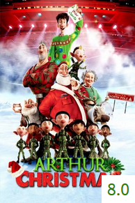 Poster for Arthur Christmas with an average rating of 8.