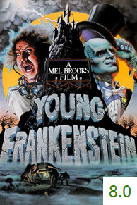 Poster for Young Frankenstein with an average rating of 8.