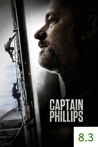 Poster for Captain Phillips with an average rating of 8.5.