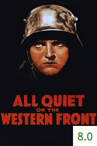 Poster for All Quiet on the Western Front with an average rating of 8.