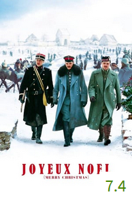 Poster for Joyeux Noël with an average rating of 7.4.