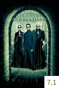 Poster for The Matrix: Reloaded with an average rating of 7.1.
