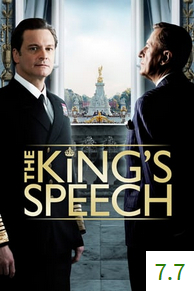 Poster van The King's Speech met een gemiddelde beoordeling van 7.7.