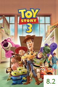 Poster for Toy Story 3 with an average rating of 7.2.