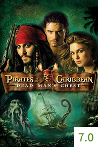 Poster for Pirates of the Caribbean: Dead Man's Chest with an average rating of 8.1.