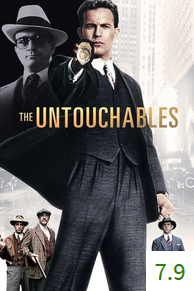 Poster for The Untouchables with an average rating of 7.9.