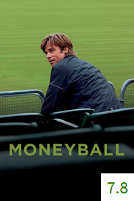 Poster for Moneyball with an average rating of 7.8.