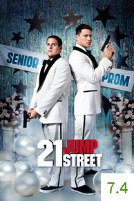 Poster for 21 Jump Street with an average rating of 7.4.