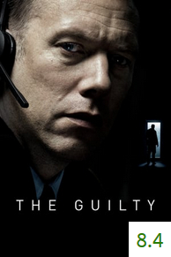 Poster for The Guilty with an average rating of 8.5.