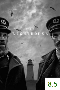 Poster for The Lighthouse with an average rating of 8.5.